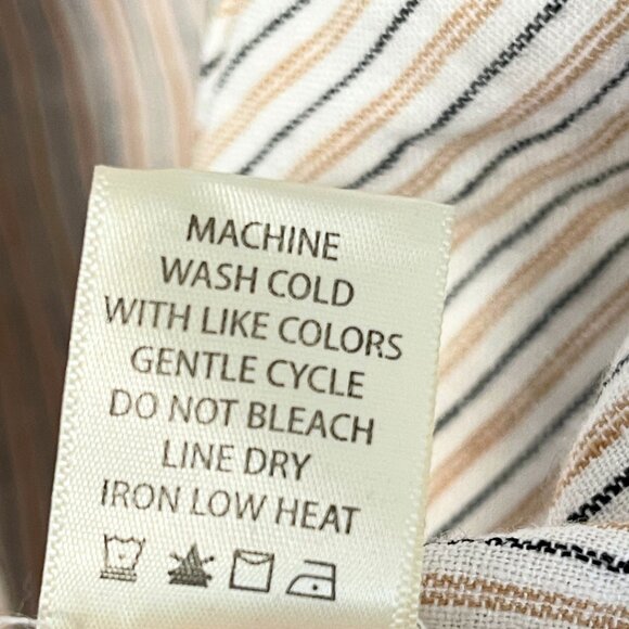 Max Studio Linen Blend Blazer Jacket Womens XS Tan Stripe Lightweight Minimalist - Picture 7 of 9